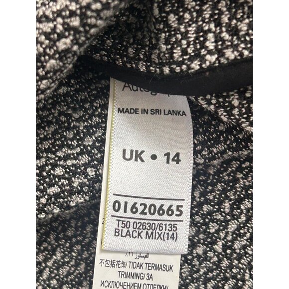 Marks & Spencer Autograph  Boxy Short Sleeve Top Tweed Black Piping UK 14/US 10 - Picture 6 of 11